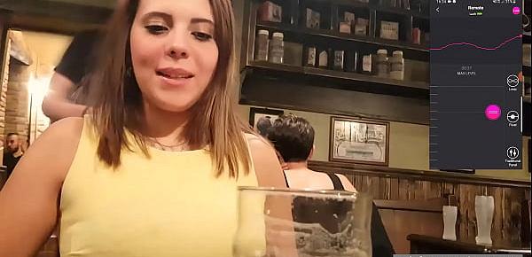  Public orgasm in a pub with the lovense lush | Western guy & Mia Natalia Video